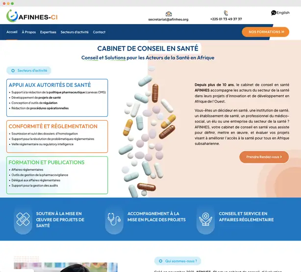 Création site web cabinet de santé